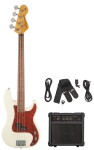 Vintage V40 COASTER BASS GUITAR PACK - WHITE