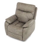 TV a relaxační křeslo s manuálním ovládáním, potah lanýžová látka v dekoru vintage