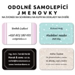 ADRESNÍ štítky 66x41mm (8ks) - odolné samolepky s adresou, do školy pro děti i dospělé, jmenovka na zvonek, na schránku