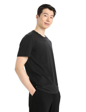 Pánské triko krátký rukáv ICEBREAKER Mens Central Classic SS Tee, Black velikost: S