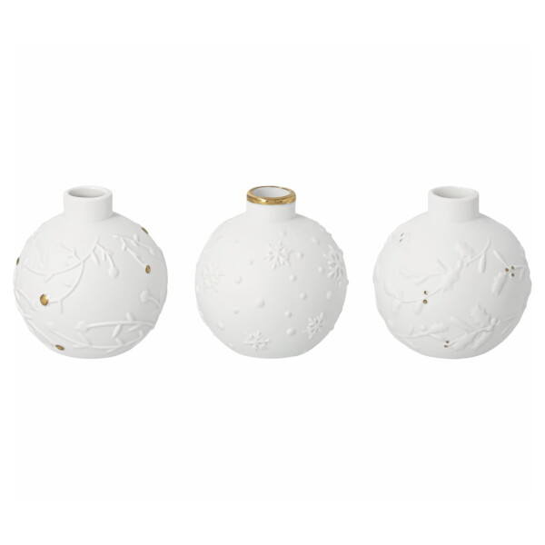Räder Porcelánová vánoční váza Bulb – set 3 ks, bílá barva, porcelán