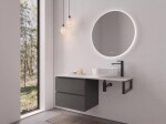 CERANO - Koupelnová skříňka Carole - antracitová + deska z lit. mramoru Elanys - 12 mm + konzole černá - 120x49,2x46 CER-467293
