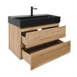 Koupelnová skříňka 2 zásuvková s umyvadlem SAT B-Way 99x50x45 cm dub mat BWAY2100OAKU2B2B BWAY2100OAKU2B2B