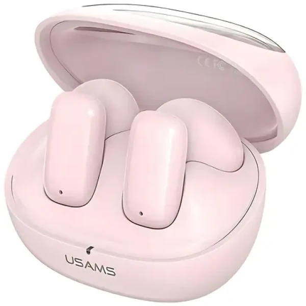 USAMS TD22 růžová / TWS bezdrátová sluchátka do uší / Bluetooth 5.3 / dotykové ovládání / výdrž až 7 dní (BHUTD03)