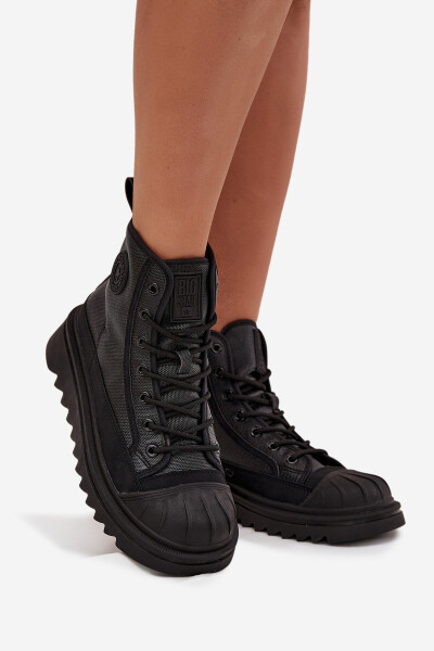 Dámské vysoké zateplené tenisky Big Star – černé Velikost: 37