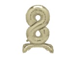 Balónek fóliový číslo 8 zlaté stojící 70 cm Balónek fóliový číslo 8 zlaté stojící 70 cm