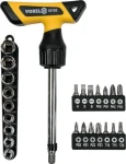 Vorel Šroubovák ERGO ráčnový sada 25 ks / Šroubovák / 1/4" ráčna / bity PH, PZ, Torx / CrV ocel (TO-65105)