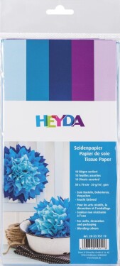 HEYDA Sada hedvábných papírů 50 x 70 cm - modrofialový mix