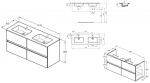 IDEAL STANDARD - Eurovit+ Skříňka s dvojumyvadlem, 55x120x44 cm, 4 zásuvky, přírodní dub R0577Y8