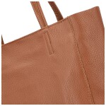 Trendy dámská kožená kabelka na rameno Sascha, koňaková