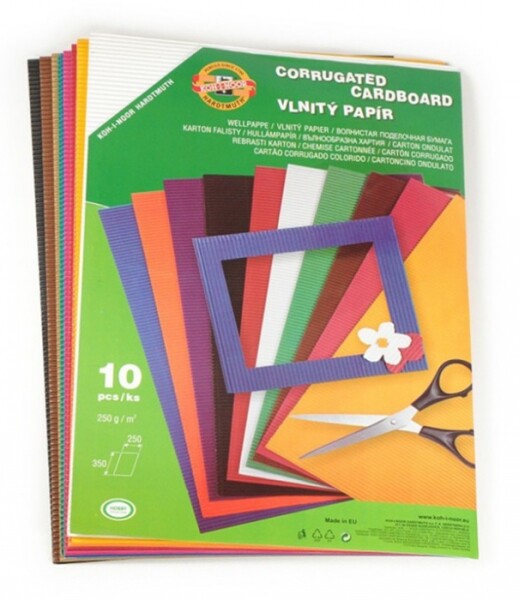 Koh-i-Noor Vlnitý papír 25x35 cm sada 10 listů 10 barev