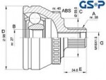 GSP Homokinetický kloub AUDI A4 A6 - velký