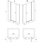 MEXEN/S - Mist L sprchové dveře křídlové 150, transparent, zlatá kartáčovaná 8A4L-150-001-55-00