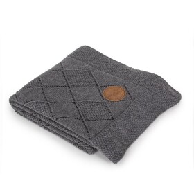 Ceba baby Pletená deka v dárkovém krabičce Rýžový vzor 90 x 90 cm - tmavě šedá