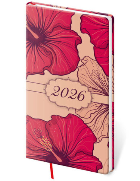 Diář 2026 týdenní kapesní Vario Lyra - Hibiscus