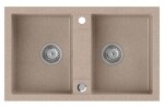 SAPHO - Granitový dvojdřez, 78x48cm, béžová GR2222