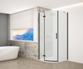 GELCO - TRINITY BLACK čtvrtkruhový kout 900x900 levý, matné sklo, GT6590ML-B GT6590ML-B