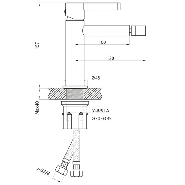 SAPHO - ICONIC stojánková bidetová baterie, chrom AF003