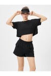 Koton Sports T-Shirt Crop Short Sleeve Crew Neck