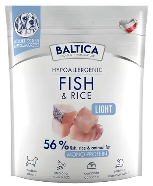 Baltica Nutraceutic Hypoallergenic Light mořské ryby s rýží 1 kg / Granule pro psy / hypoalergenní