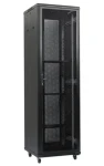 XtendLan 47U/800x1000 černá / Stojanový rozváděč / 19" / perforované dveře / perforovaná záda (PER-47U-80-BLACK-P)