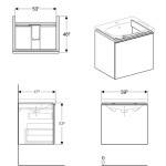 GEBERIT - Acanto Skříňka pod umyvadlo 60 cm, lávová 500.609.JK.2