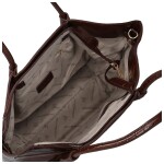 Luxusní dámská koženková kabelka na rameno Moiry, tmavě hnědá