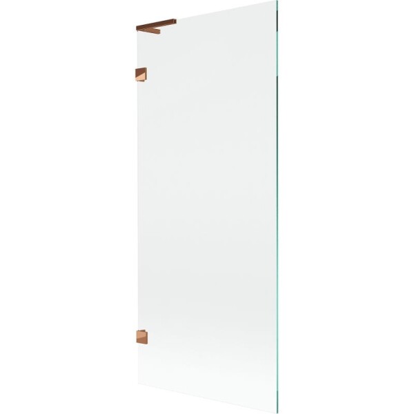 MEXEN/S - Lunar L vanová zástěna FIX 80 x 150, transparent, růžové zlato 897L-080-000-60-00