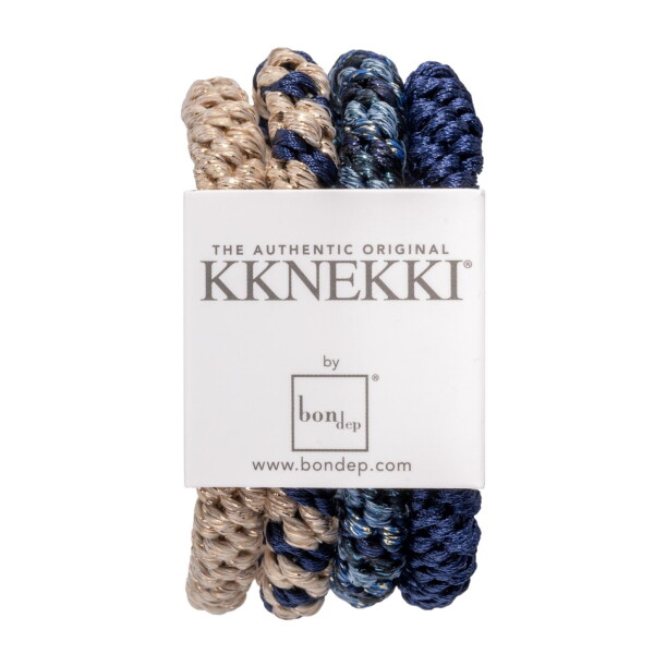 KKNEKKI Gumička do vlasů Kknekki no. 3 – set 4 ks, modrá barva, textil