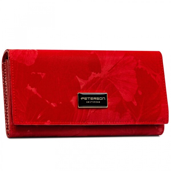 Módní dámská koženkovo-kožená peněženka Peterson Bertix, červená