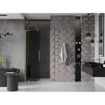 MEXEN/S - Velar L posuvné sprchové dveře 110, grafit, zlatá kartáčovaná 871-110-003-41-55