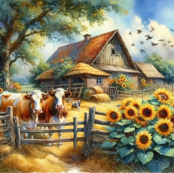 Diamantové malování Dům na farmě