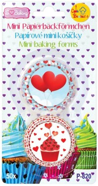 Alvarak papírové košíčky na pralinky Srdíčka a cupcake (50 ks)