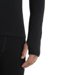 Pánské merino tričko s dlouhým rukávem ICEBREAKER Mens 300 MerinoFine Polar LS Half Zip, Black velikost: XL