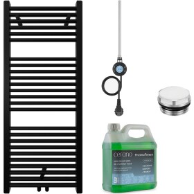 CERANO Koupelnový elektrický radiátorový set Lincoln - WIFI - 300W - černá matná - 1200x500 mm