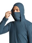 ICEBREAKER Mens Merino 400 RealFleece Grid Pulover Hood, Abyss (vzorek) velikost: M