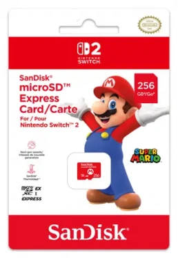 SanDisk Nintendo Switch 2 microSDXC Express 256GB / čtení: 880 MBs / zápis: 480 MBs / pro Nintendo Switch (4523052030185)