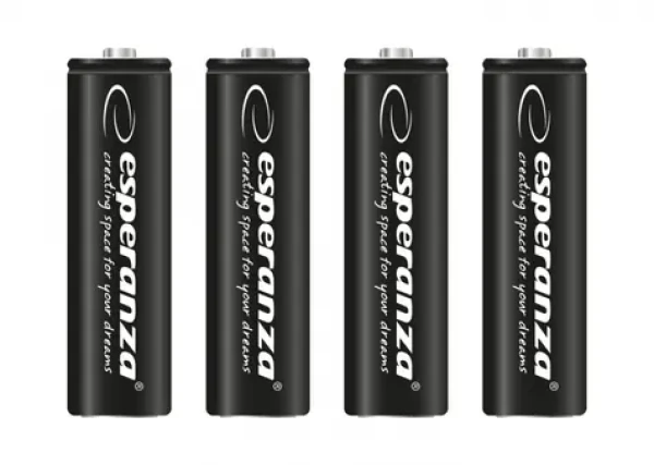 Esperanza Nabíjecí baterie AA černá / 1.2V / 2600mAh / Ni-MH / 4 ks / v blisteru (EZA106 - 5901299922552)