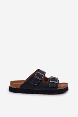 Lehké Pánské Pantofle S Přezkami Eko Kůže Big Star NN174531 Černé 43