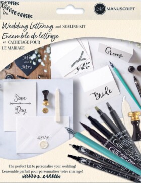 Manuscript, MC180, Wedding Lettering & Sealing Kit, kaligrafický svatební set, 11 ks