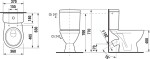 JIKA - Lyra plus WC kombi, Dual Flush, boční napouštění, bílá H8263840002411