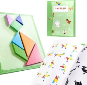 KIK Dřevěný magnetický tangram