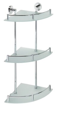 SAPHO - X-ROUND E skl. polička roh. trojitá s hrazdou, 270x660x355, chrom XR606