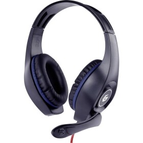 Gembird GHS-05-B Sluchátka On Ear kabelová stereo černá, modrá regulace hlasitosti Gaming