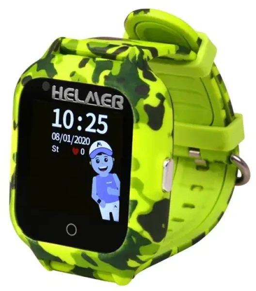 HELMER LK 710 zelená / Dětské hodinky s GPS lokátorem / dotykový / nano SIM / 4G / IP67 / videohovor / Android a iOS (hlmlk710gn)