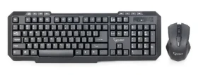 Gembird KBS-WM-02 / bezdrátový set klávesnice + myš / US layout / společný USB reciever / černá (KBS-WM-02)