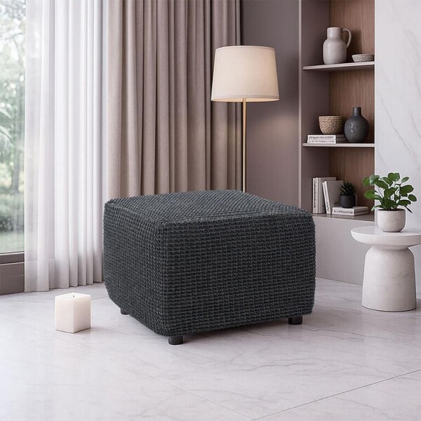 Super strečové potahy RUBINIA antracitová taburet (40 - 60 cm)