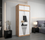 Šatní skříň Abi Bo s nástavcem Barva korpusu: Dub artisan, Rozměry: 250 cm, Dveře: Dub artisan