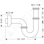 HANSGROHE - Sifony Sifon, chrom 53010000