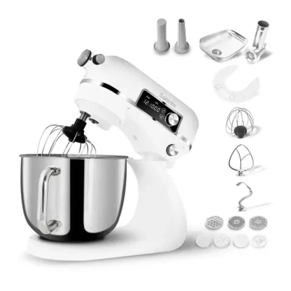 Salente DigiChef+ bílá / kuchyňský robot / 6 l / 1200W / celokovový / masomlýnek / digitální displej (DIGICHEF+)